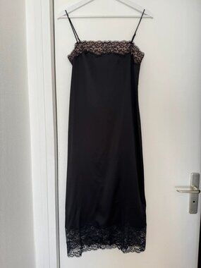 Reformation Silk Lace Slip Dress Black Size XS